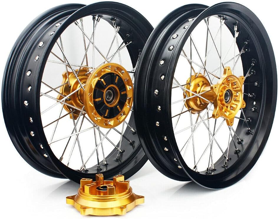 17" Supermoto Wheel Rim Hub Rotors Set Cush Drive J8059