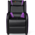 Purple/Black Faux Leather Power Standard Recliner with Massager O746