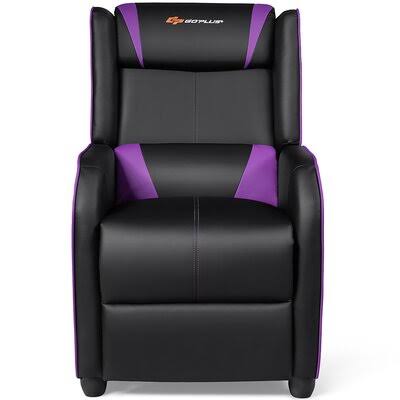 Purple/Black Faux Leather Power Standard Recliner with Massager O746
