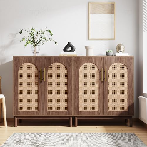 Set of 2 Rattan Sideboard Buffet with Storage V32546