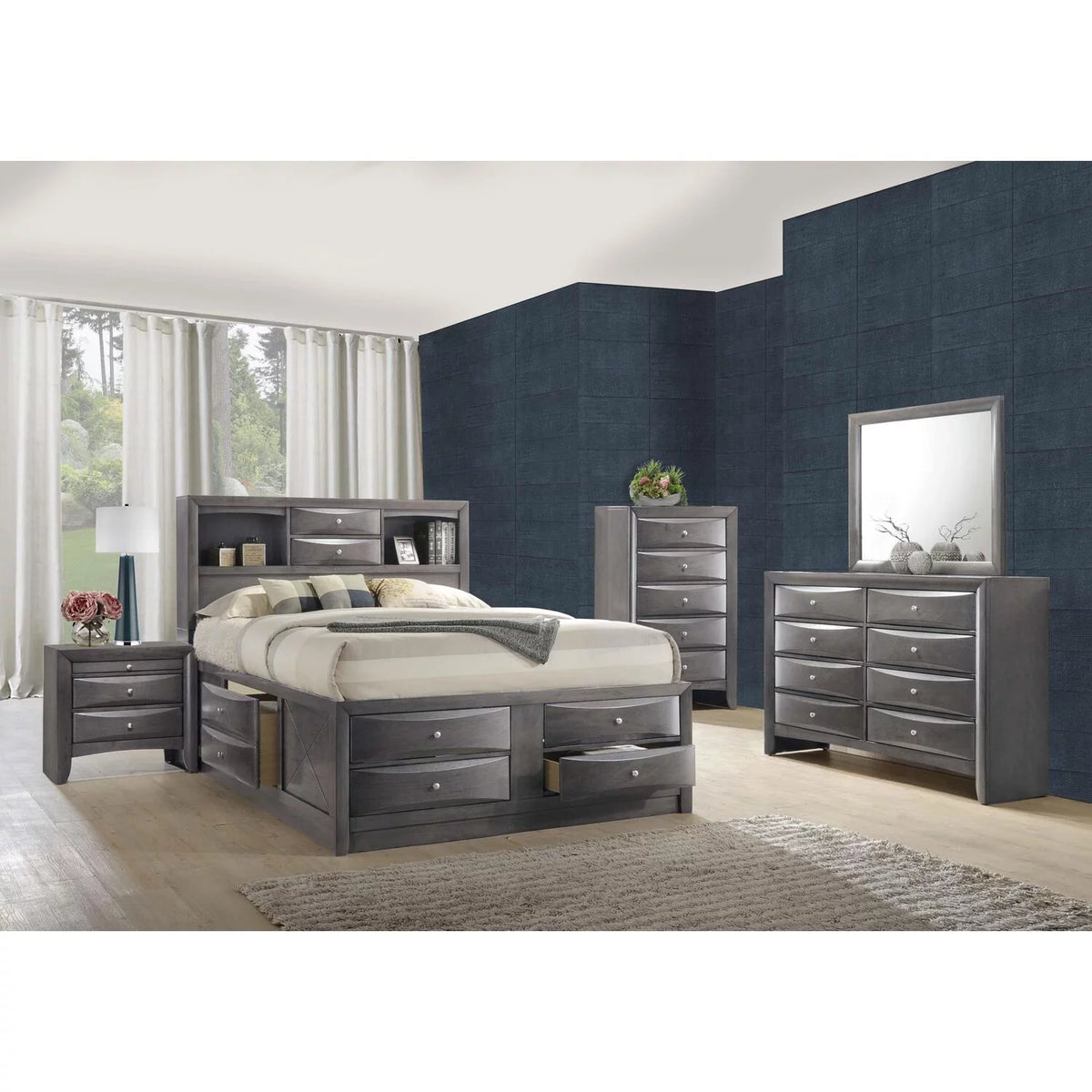 King Storage 5PC Bedroom Set F62357
