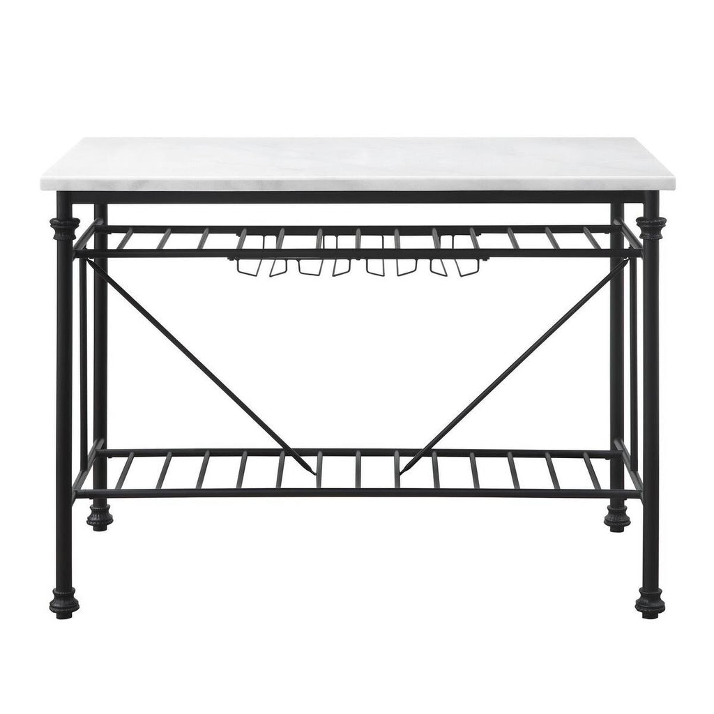White Stone and Grey Kitchen Island R69630