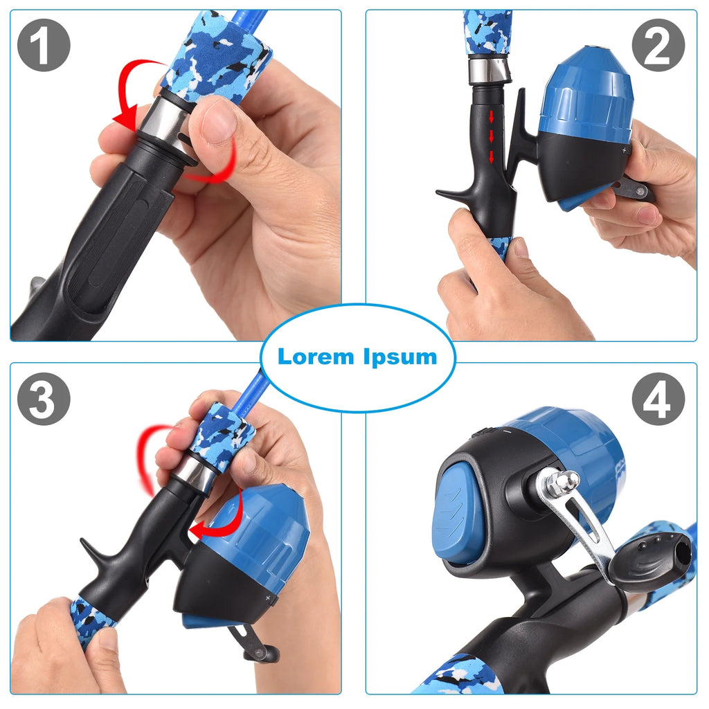 Children's Telescopic Casting Fishing Rod and Reel Kit with Carry Bag M14893