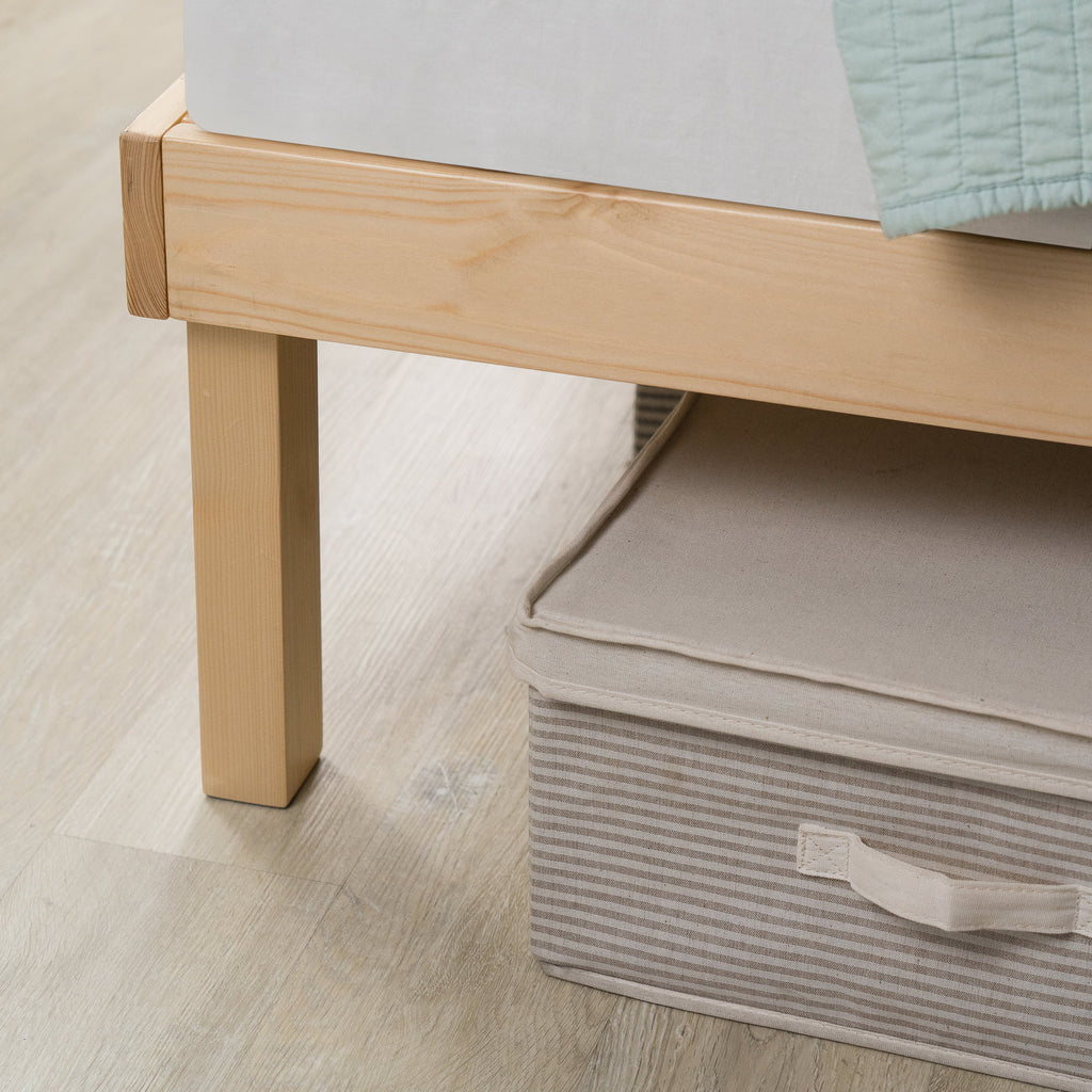 King Wood Platform Bed Frame with Headboard X706172