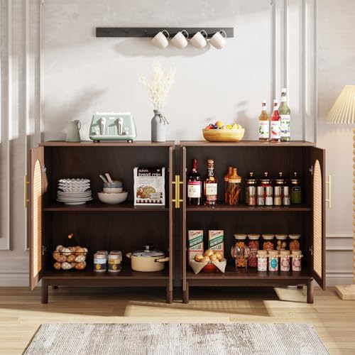 Set of 2 Rattan Sideboard Buffet with Storage V32546