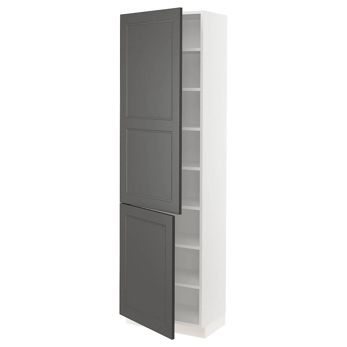 White High Cabinet with Shelves & 2 Doors J1307
