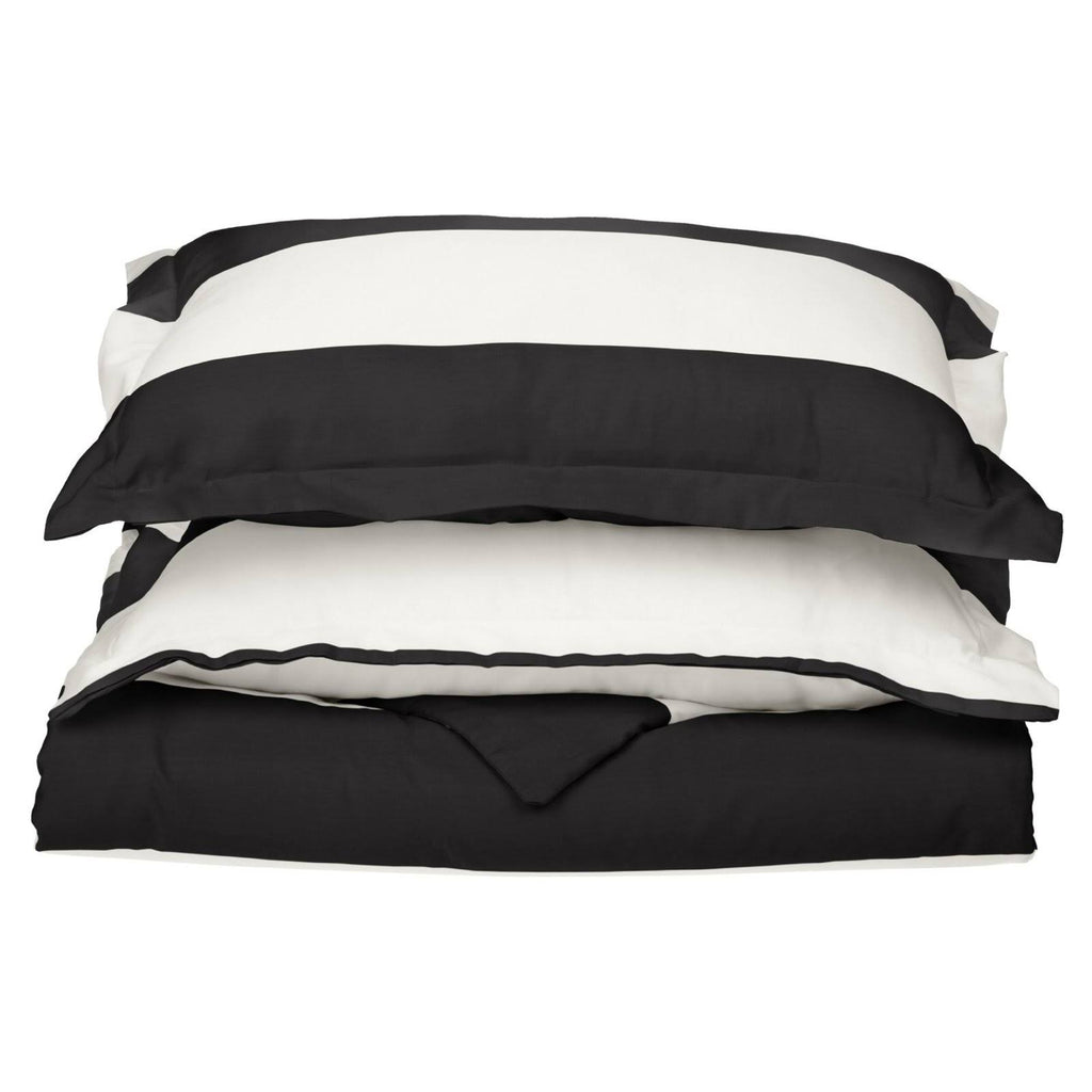 600 Thread Count Cotton Blend Duvet Cover Set (Twin - Black) Z11877