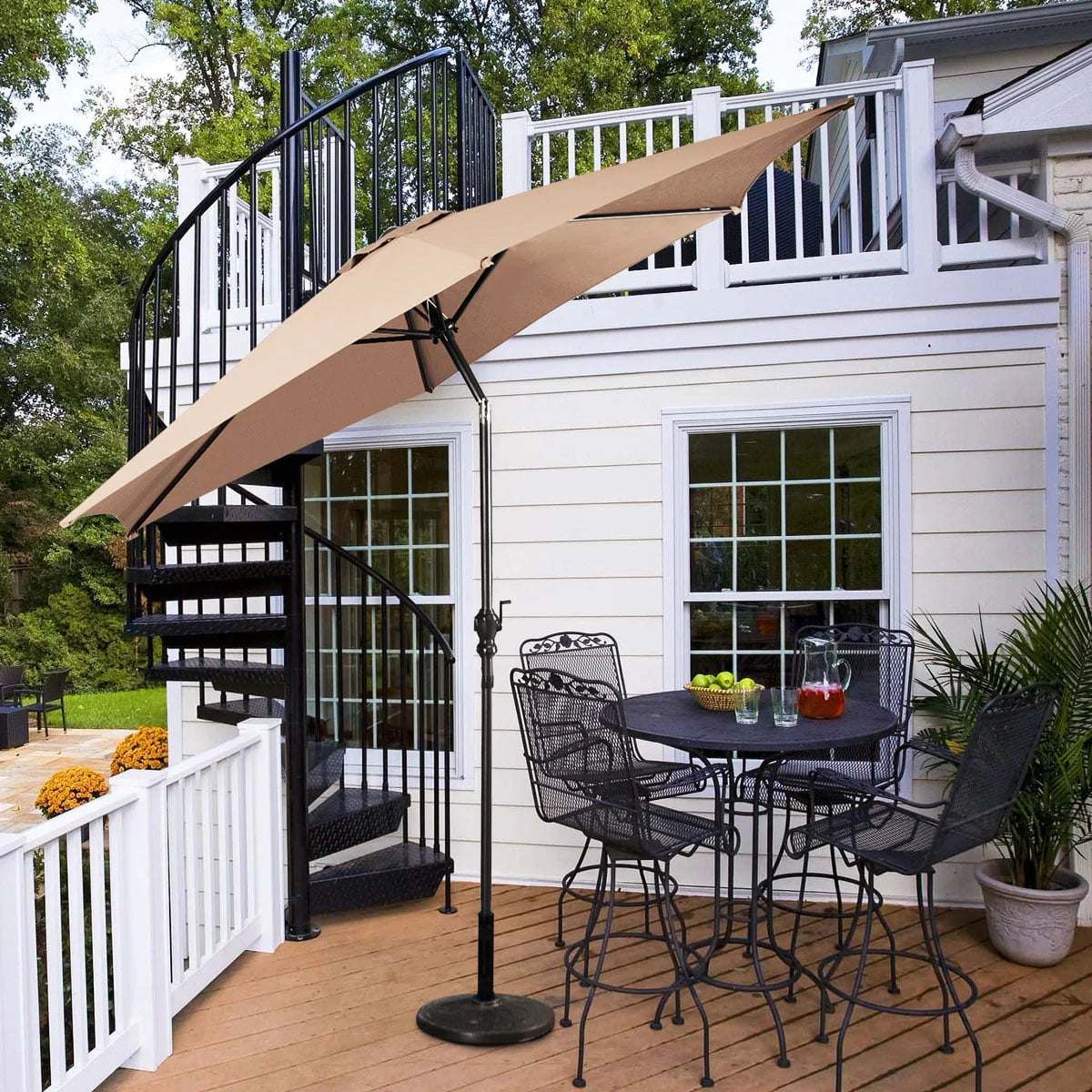 10FT Steel Tilt Patio Umbrella F422