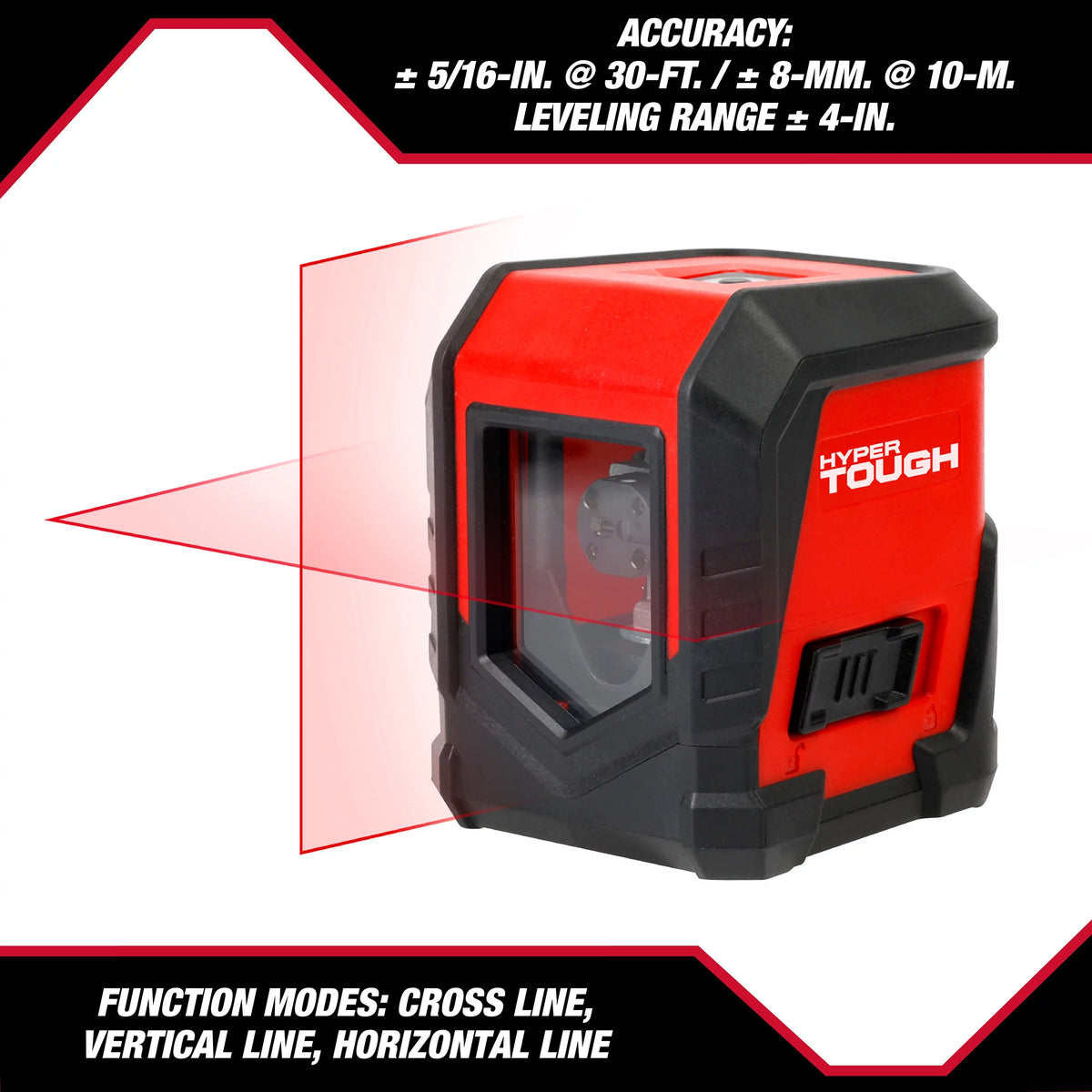 30-ft Cross Line Laser Level Red Beam Self-Leveling V33782