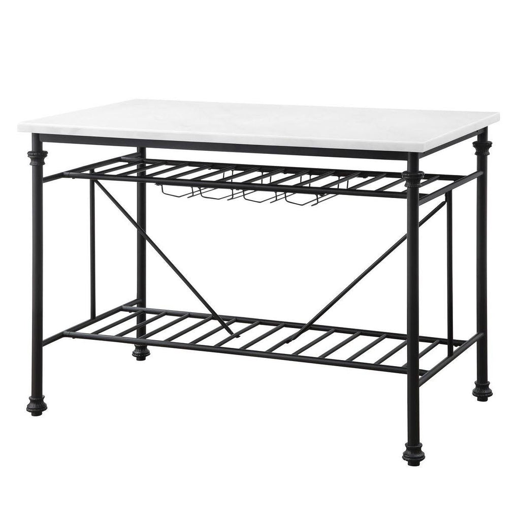 White Stone and Grey Kitchen Island R69630