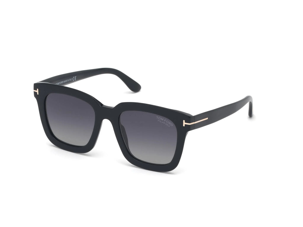 Shiny Black Gradient Grey Polarized Sunglasses O76351