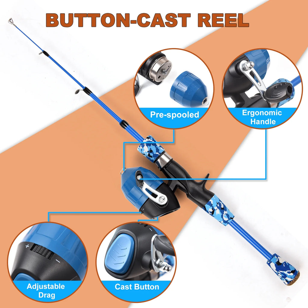 Children's Telescopic Casting Fishing Rod and Reel Kit with Carry Bag M14893