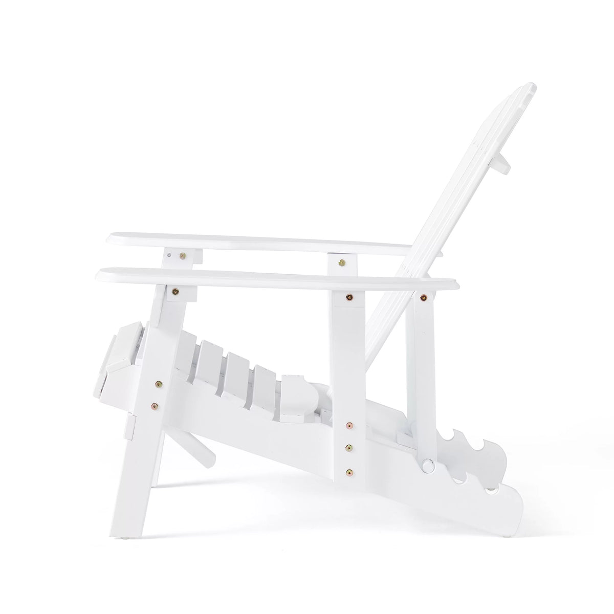 White Reclining Wood Adirondack Chair with Footrest M250432