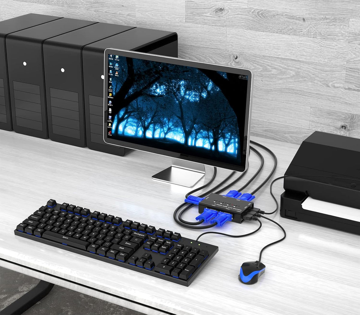 VGA KVM 8 Port Rackmount KVM with 8 KVM Cables C557461