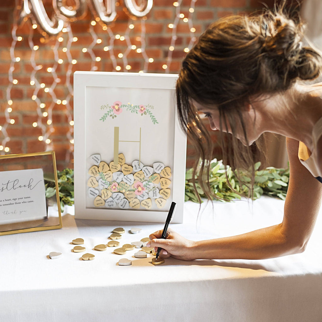 Floral Heart Drop Guestbook A965928