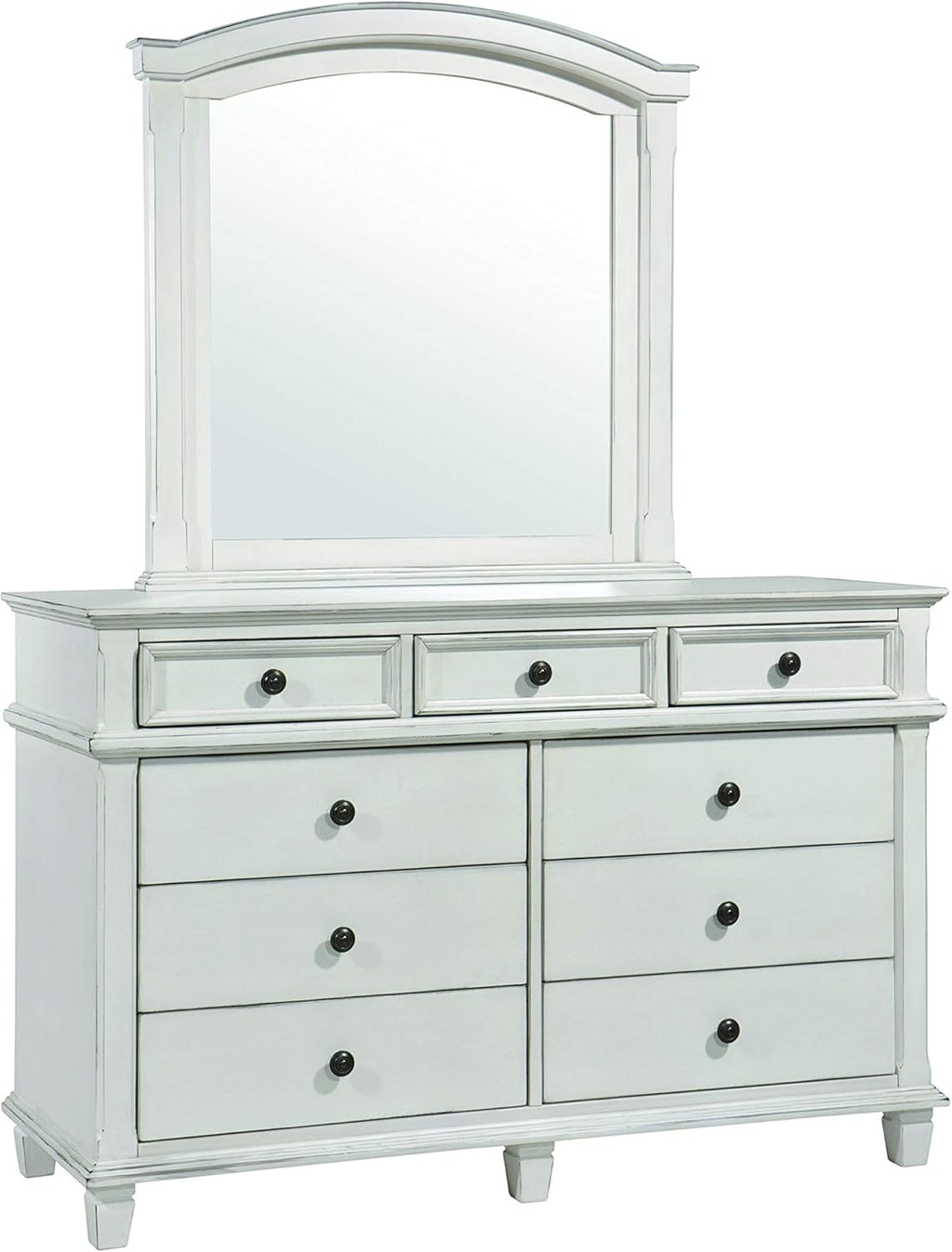 Antique White Arched Mirror S737572