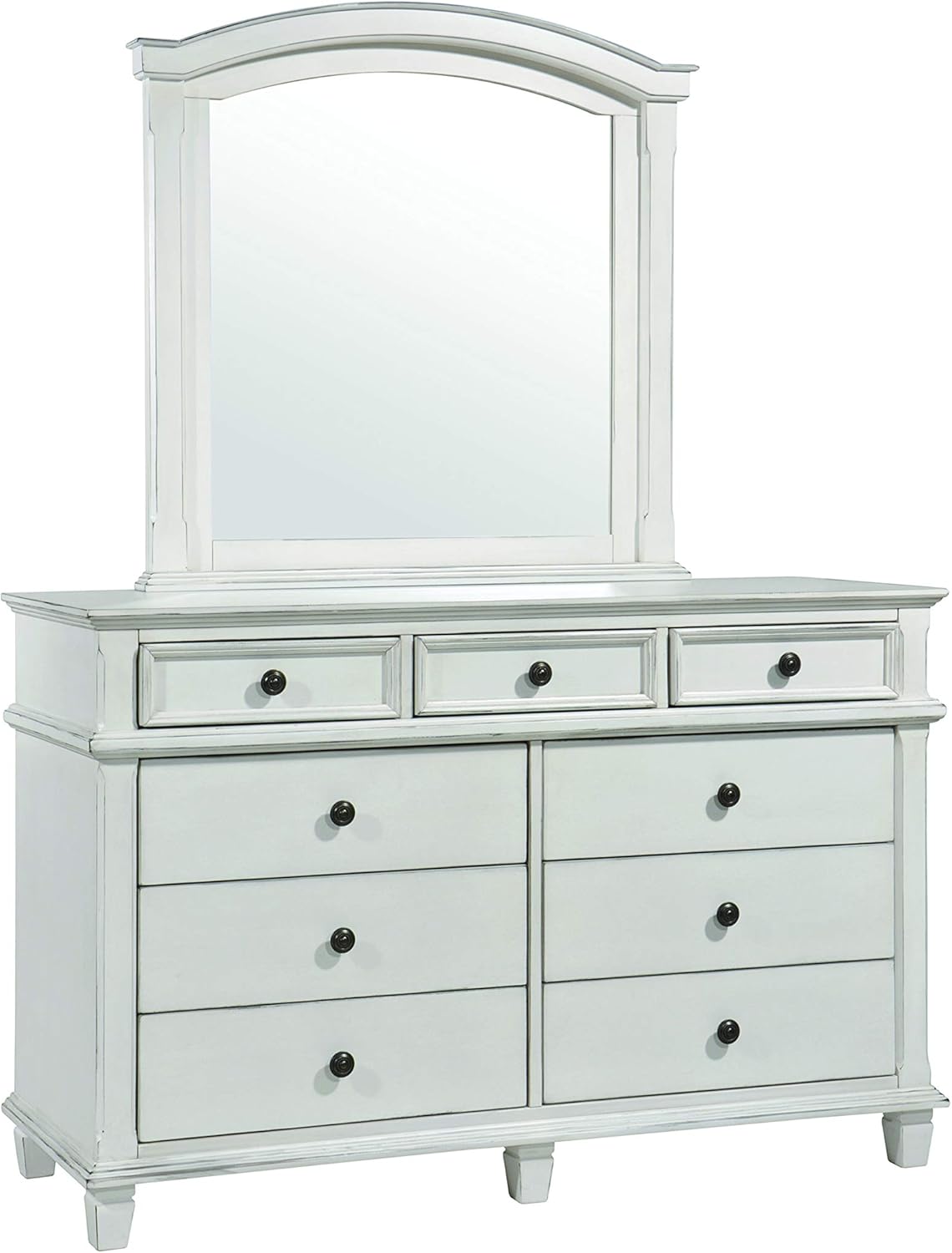 Antique White Arched Mirror S737572