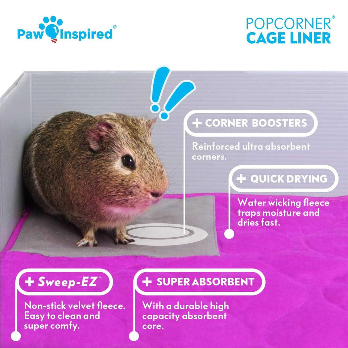 Washable Fleece Guinea Pig Cage Liners & Bedding H741565