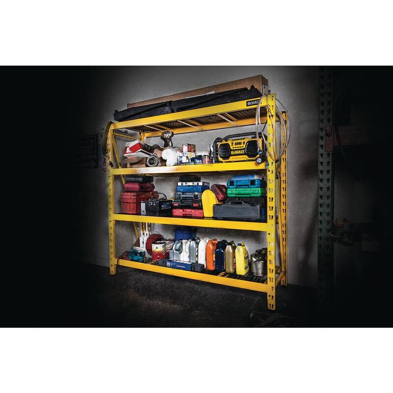 Yellow 4-Tier Steel Storage Shelving Unit C817