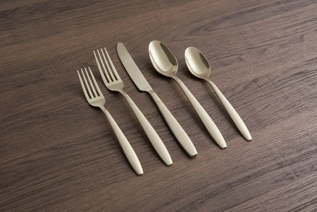 Champagne Sand & Mirror Stainless Steel 20pc Flatware Set V1595