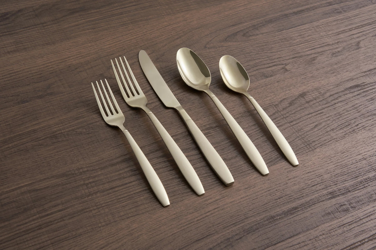 Champagne Sand & Mirror Stainless Steel 20pc Flatware Set V1595