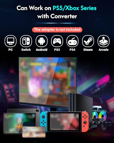Arcade Stick 16Keys All-Button with Custom RGB & Turbo Functions Q973675