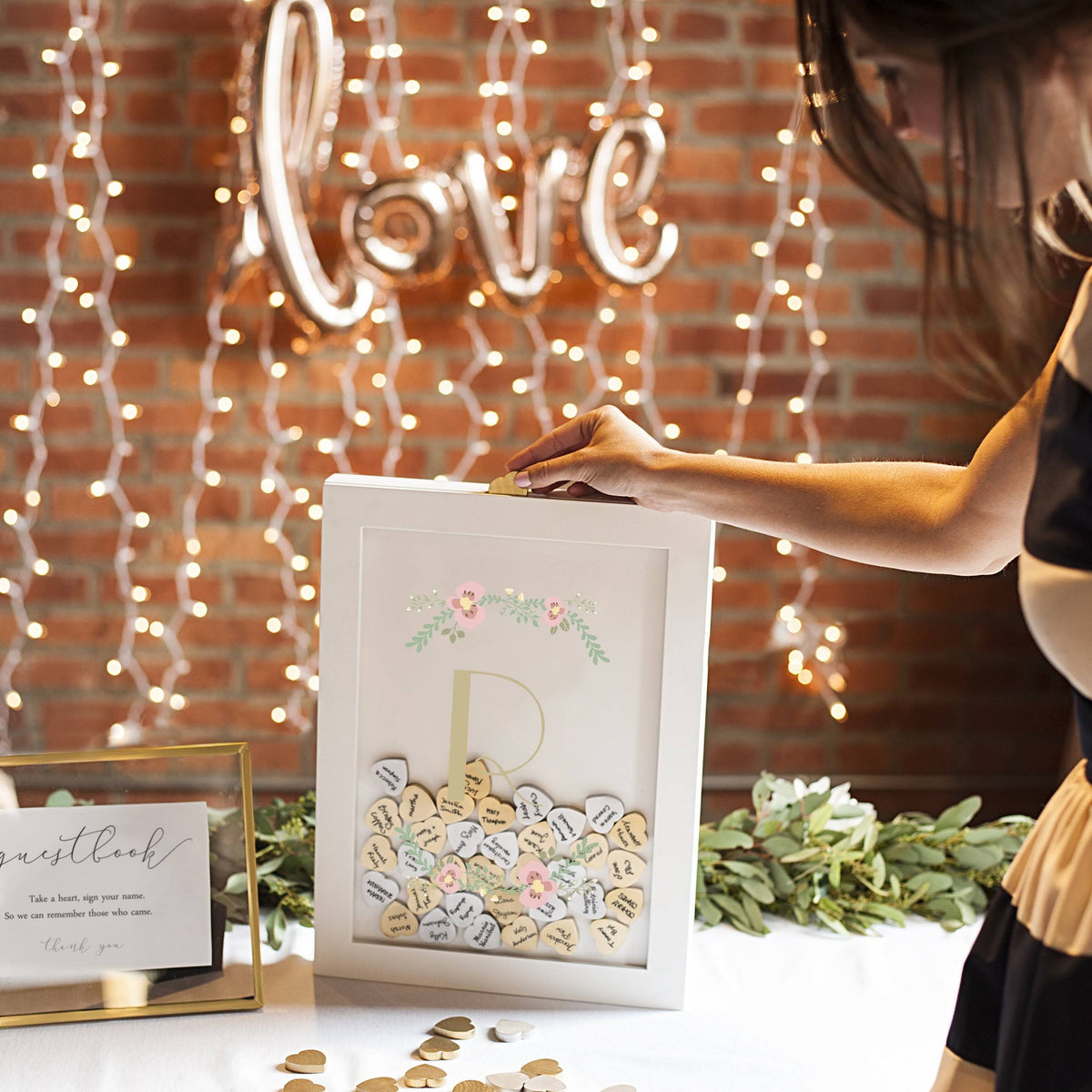 Floral Heart Drop Guestbook A965928