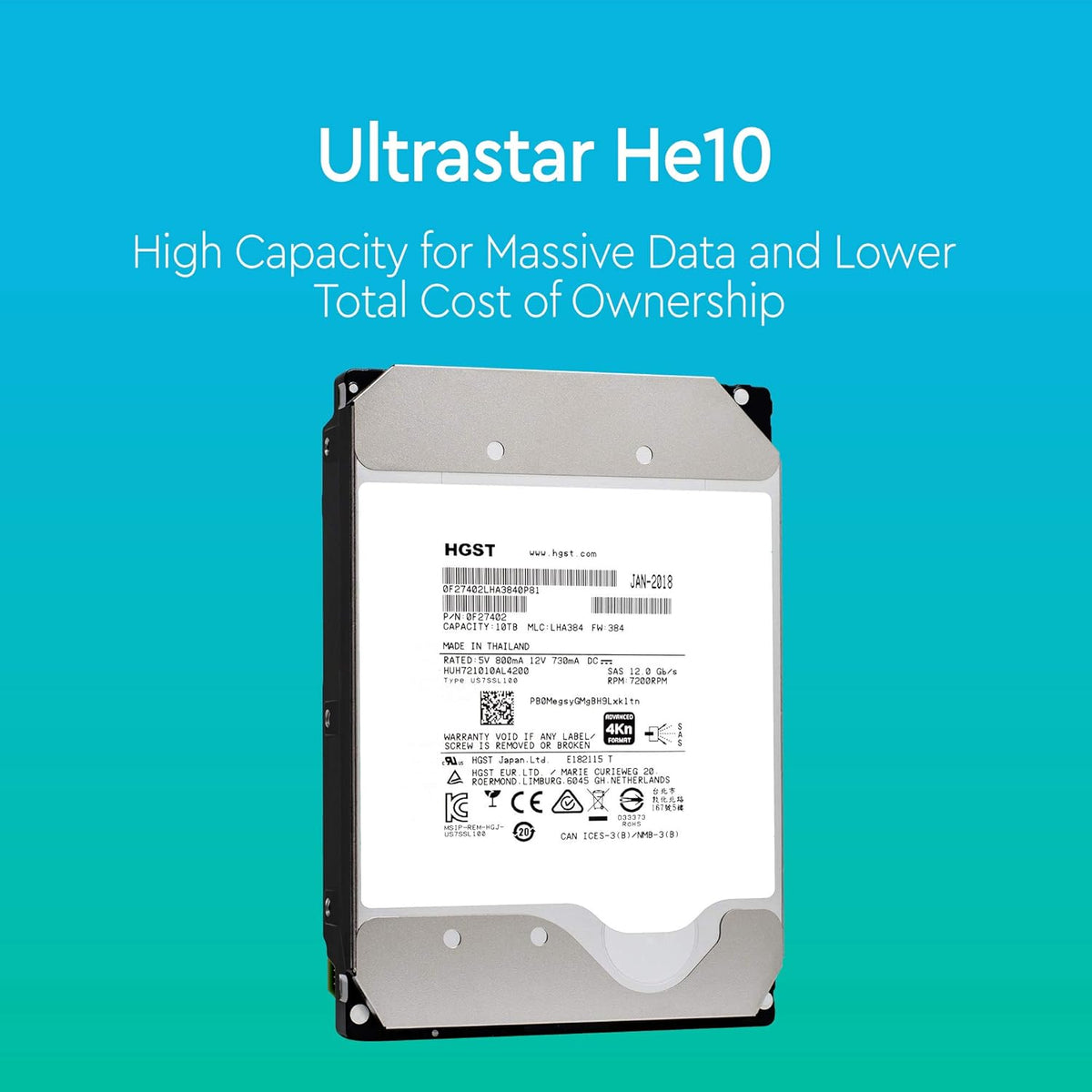 10TB 7200 RPM SAS 12Gb/s 3.5-Inch Enterprise Hard Drive T293