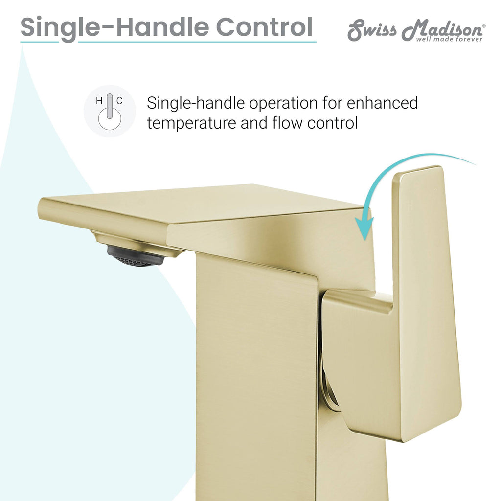 Brushed Gold Single Handle Bathroom Faucet Q63084