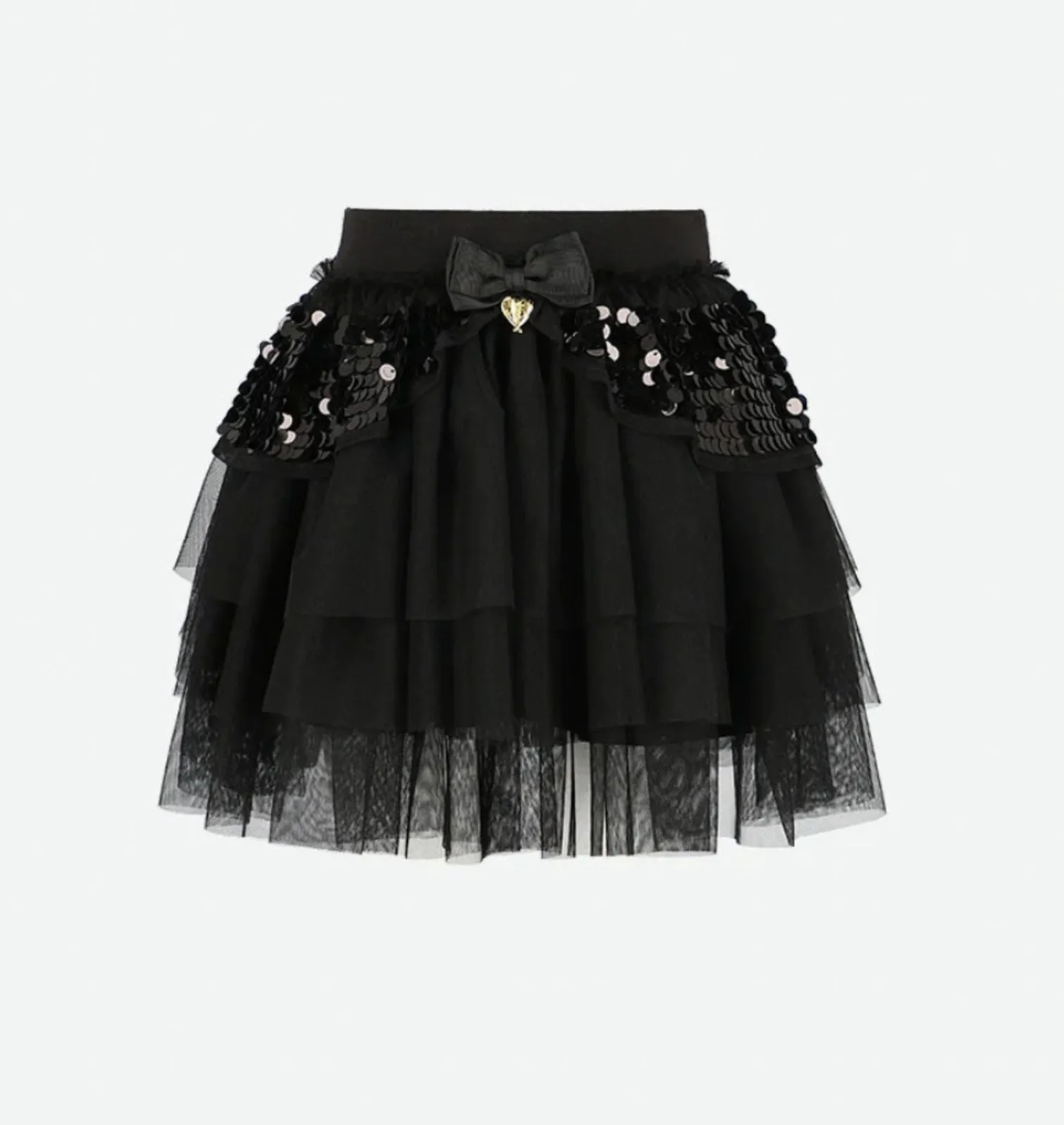 Angel's Face Girls Black Ziggy Skirt