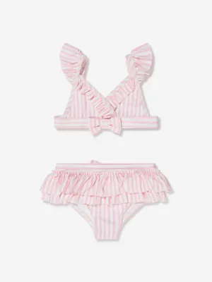 Angels Face Girls Striped Algarve Bikini in Pink