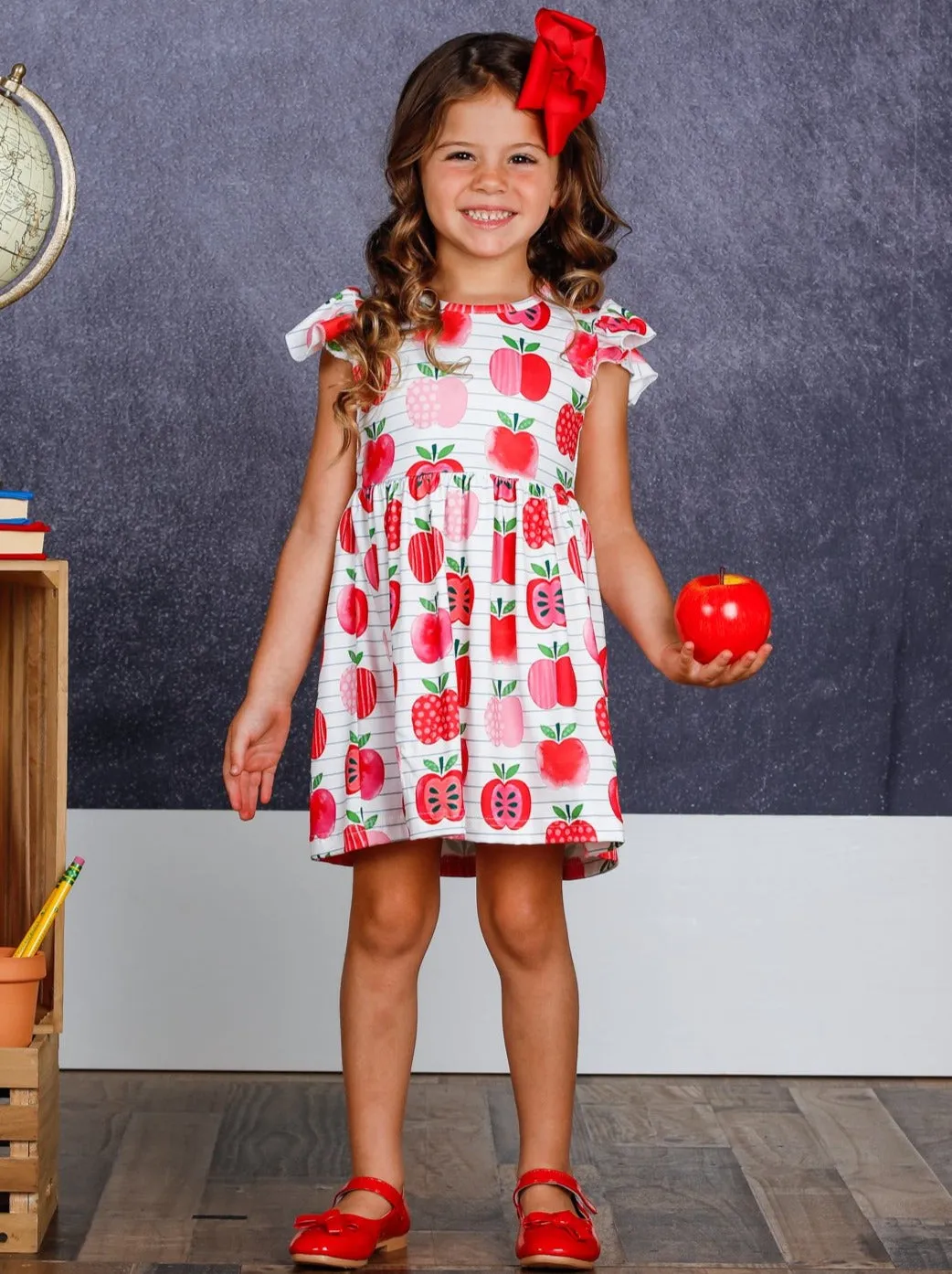 Apple Angel Ruffle Sleeve Dress