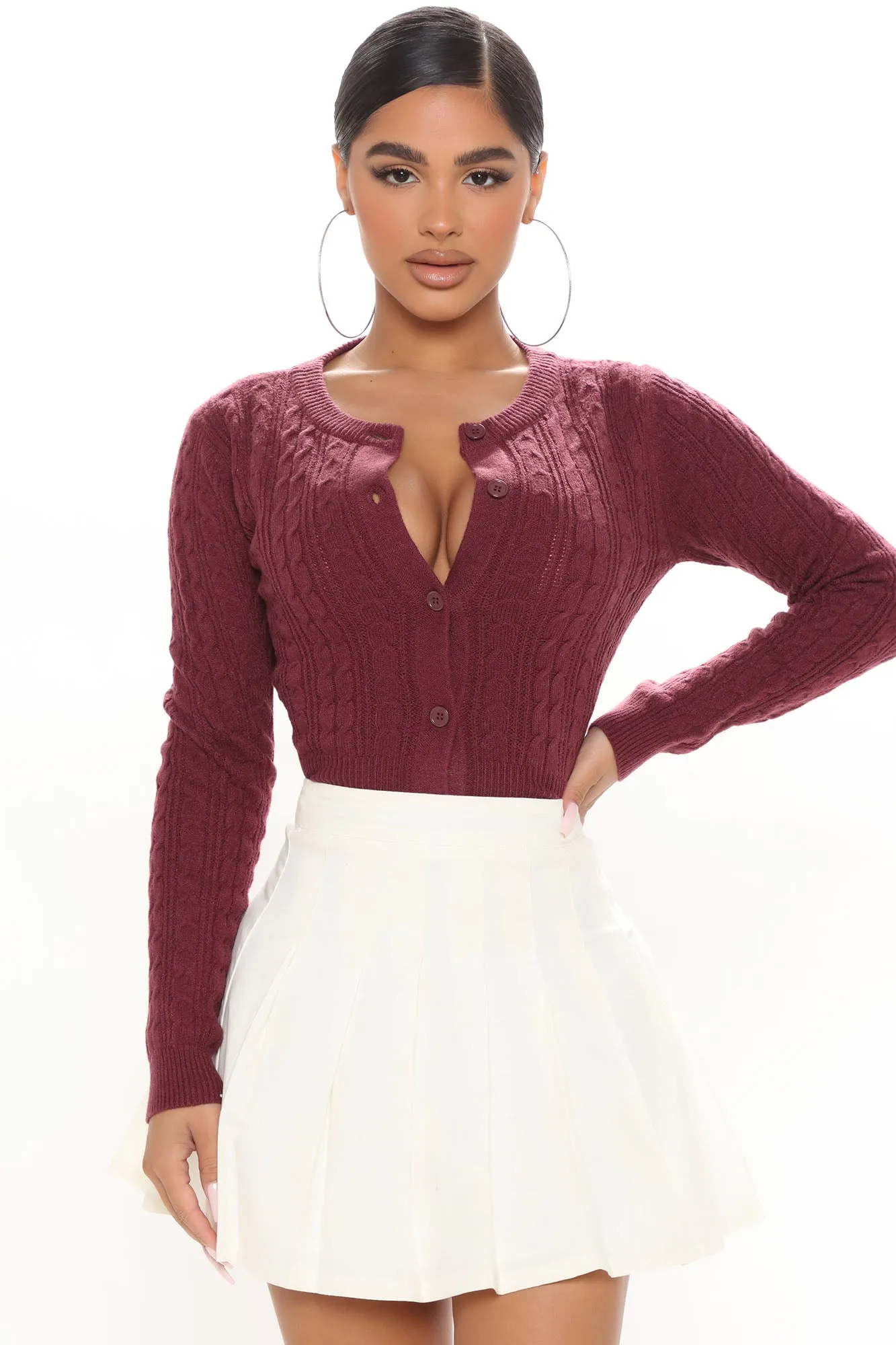 Back In Style Cardigan Sweater - Plum