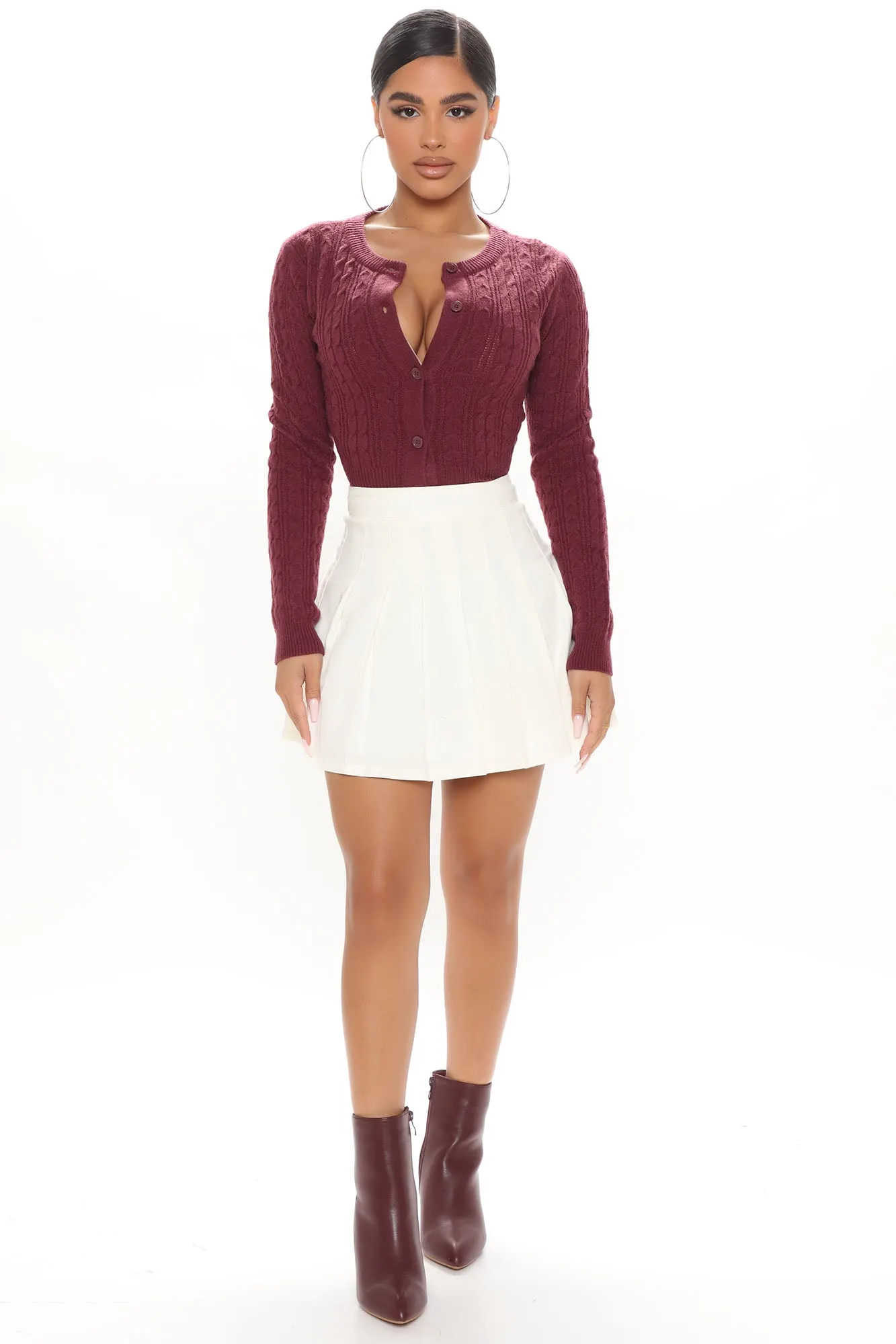 Back In Style Cardigan Sweater - Plum