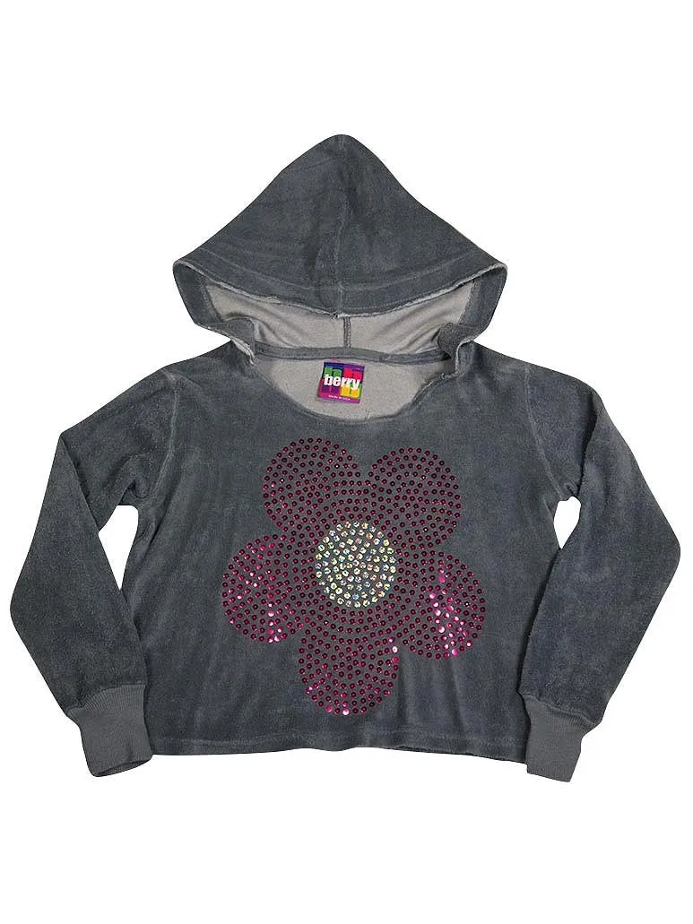 Berry - Little Girls Long Sleeve Hoodie Terry Top