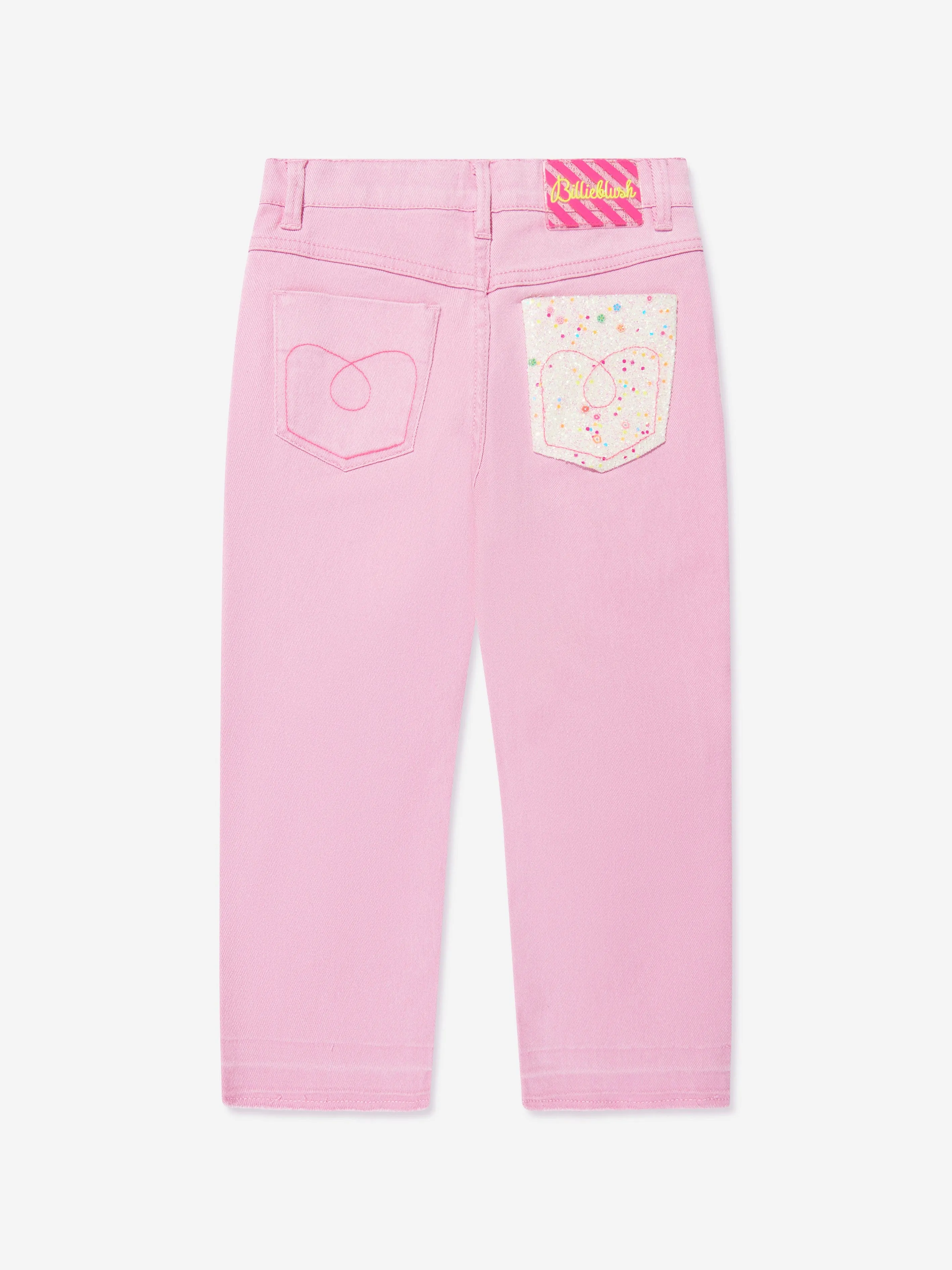 Billieblush Girls Twill Trousers in Pink