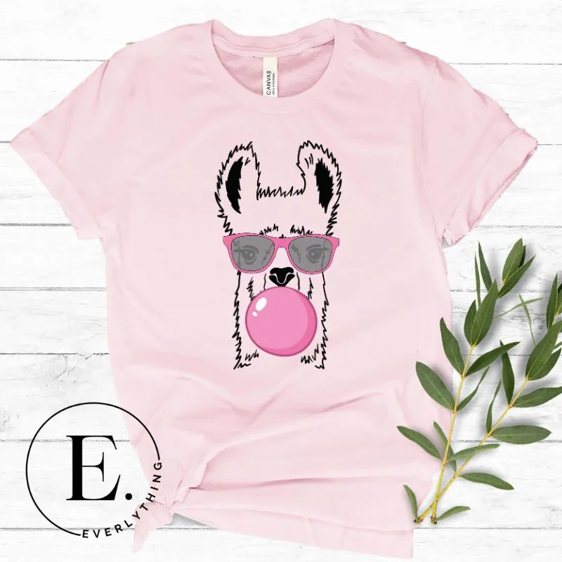 Bubble Gum Poppin Llama T-shirt