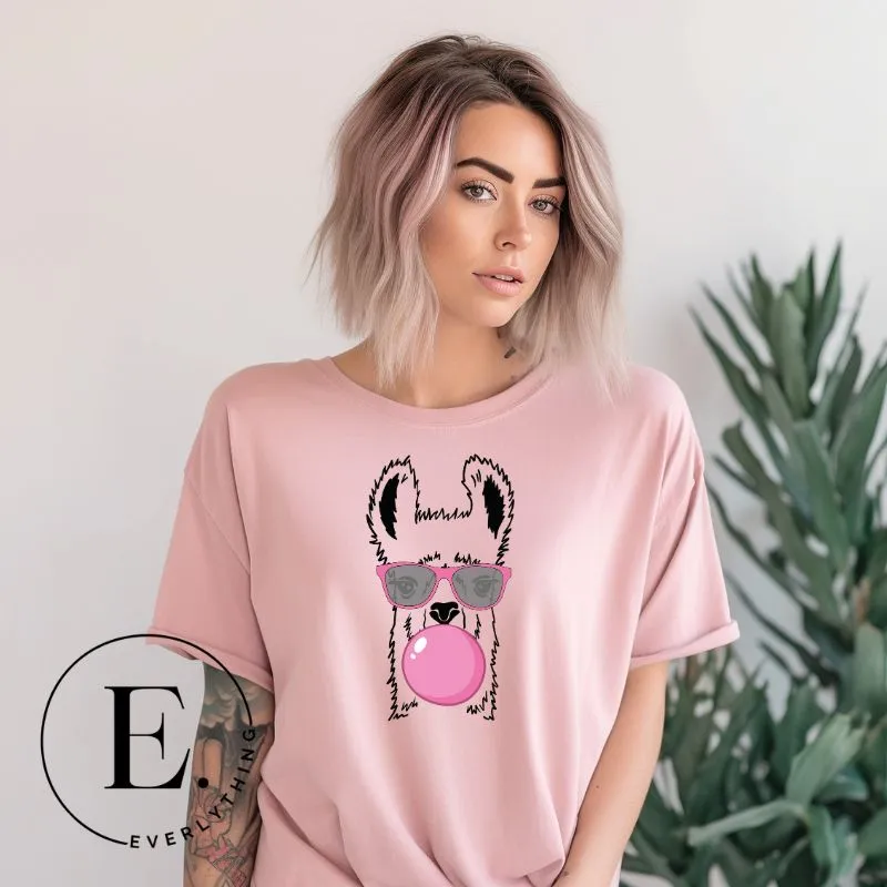 Bubble Gum Poppin Llama T-shirt