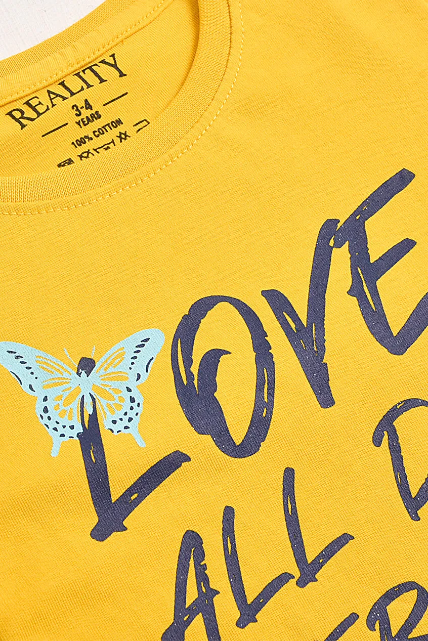 Butterfly Love Mustard Tee