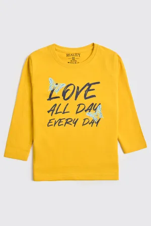 Butterfly Love Mustard Tee