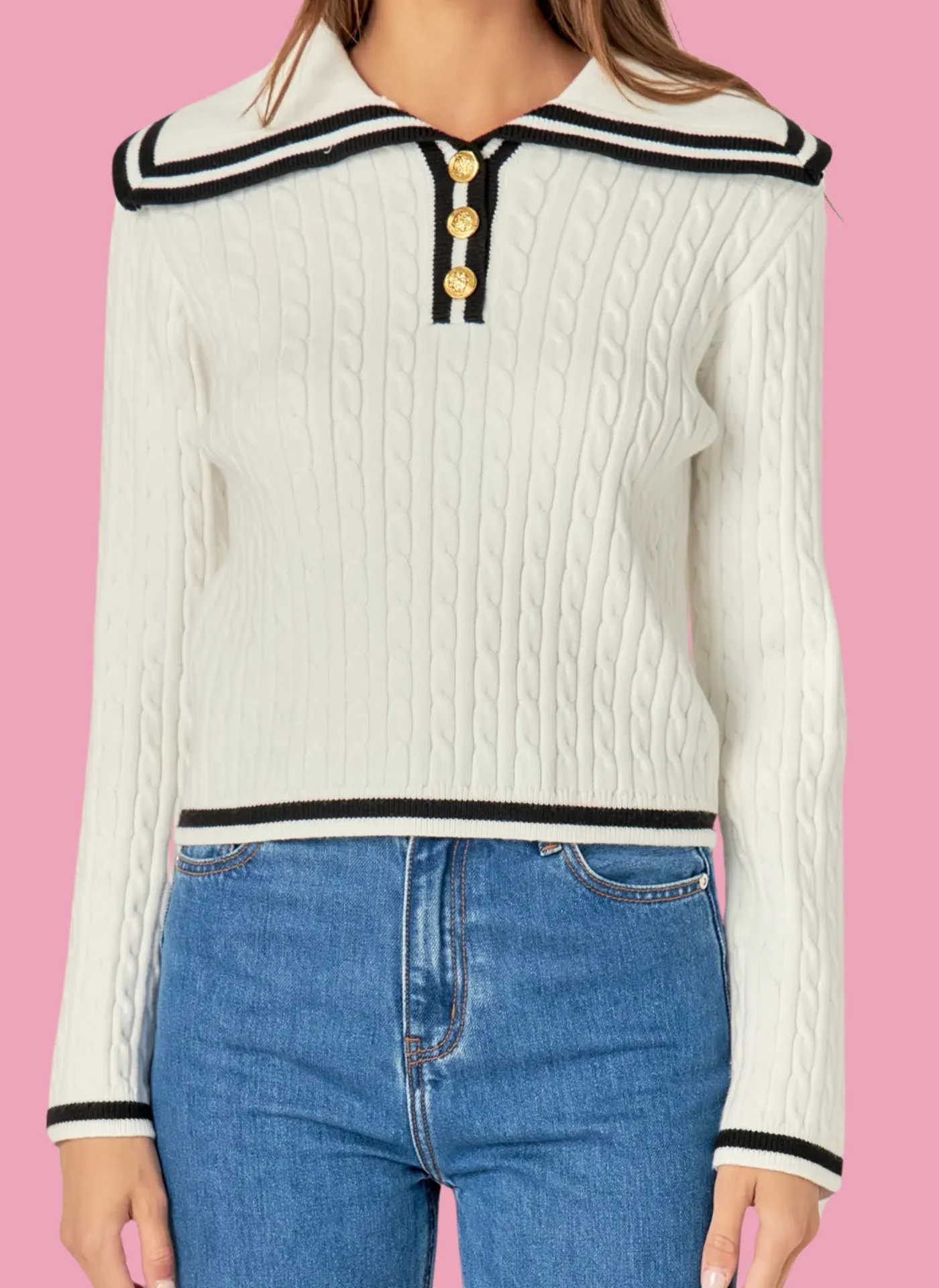 Cable Knit Sailor Sweater