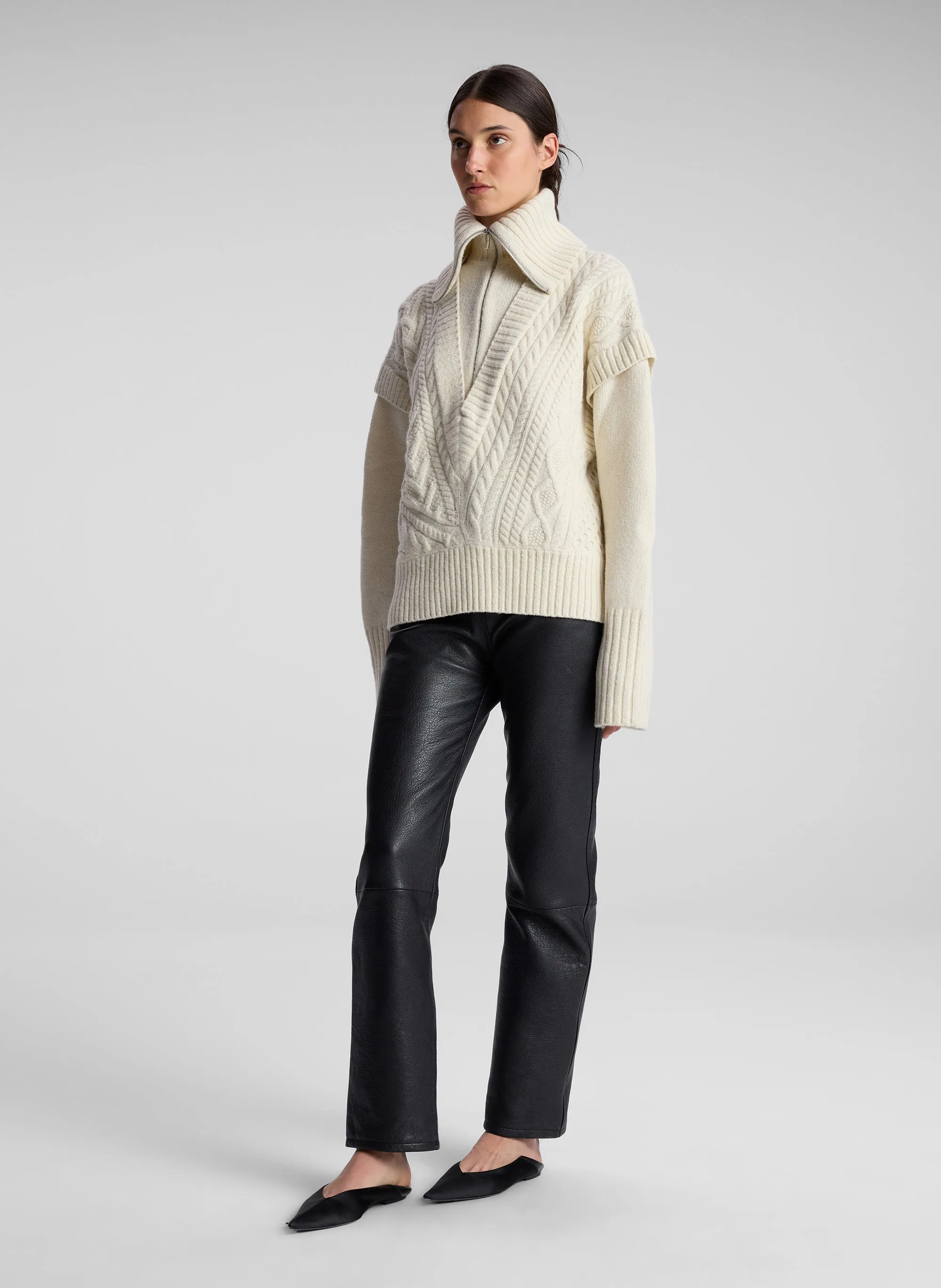 Callie Merino Cable Knit Sweater