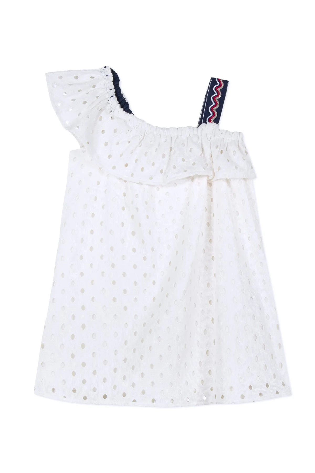 Catimini Cotton Eyelet Girls Dress