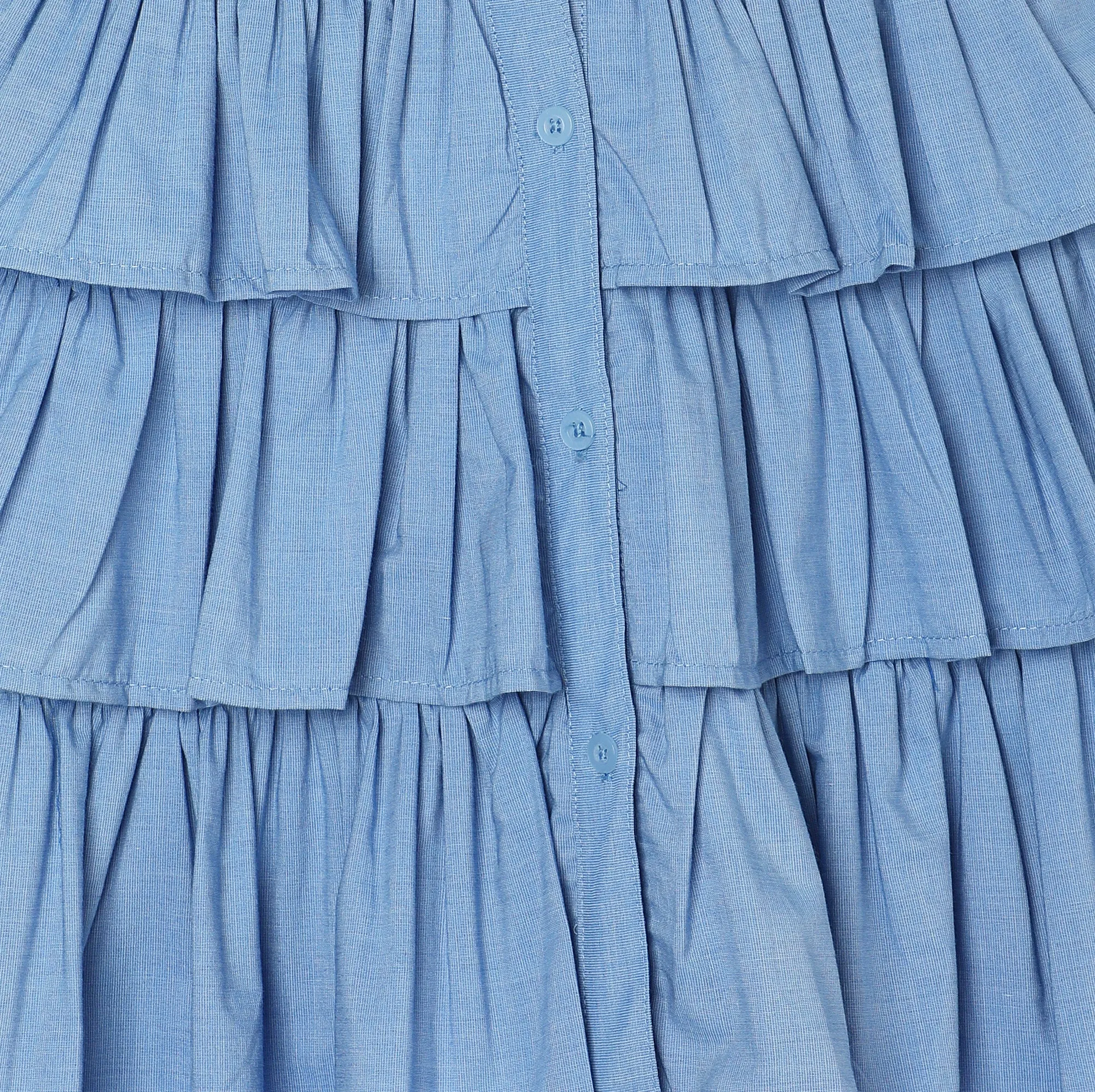 Chambray Blue Girls Casual Dress