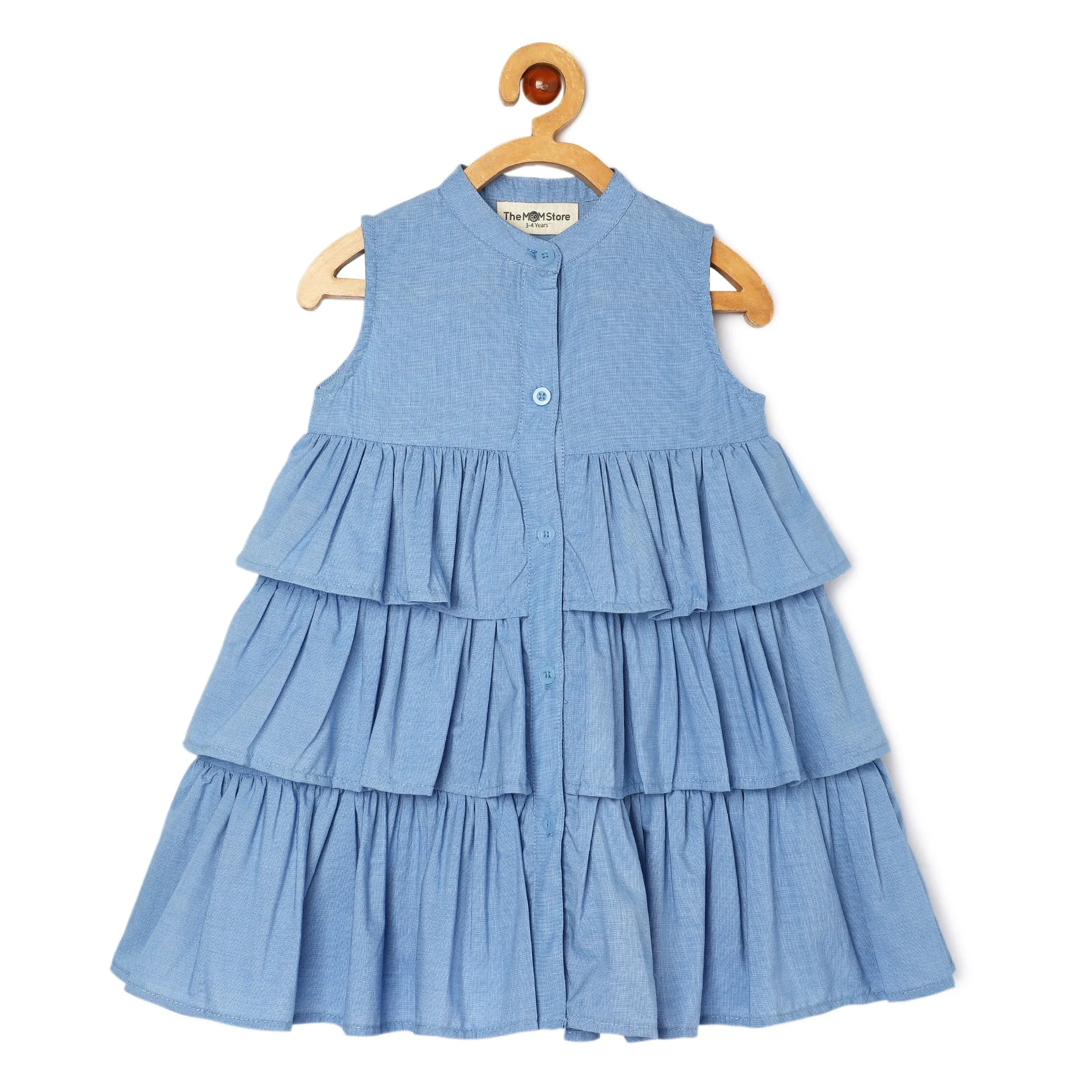 Chambray Blue Girls Casual Dress