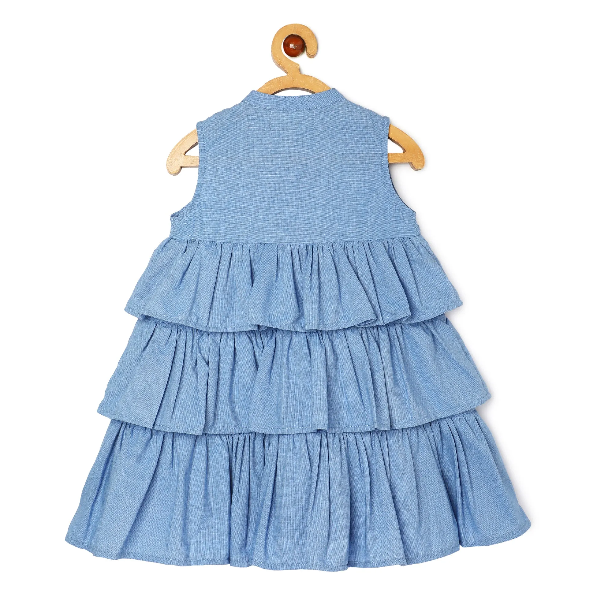 Chambray Blue Girls Casual Dress