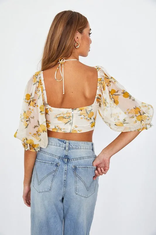 Chiffon Bustier Crop Top