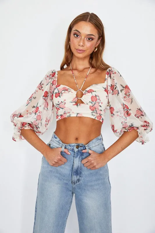 Chiffon Bustier Crop Top