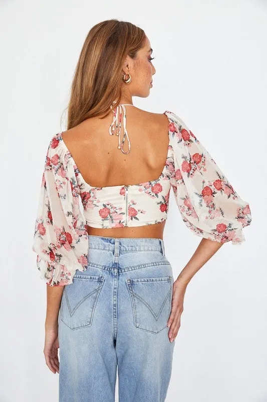 Chiffon Bustier Crop Top