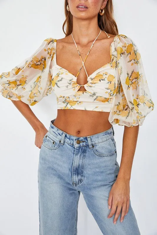 Chiffon Bustier Crop Top